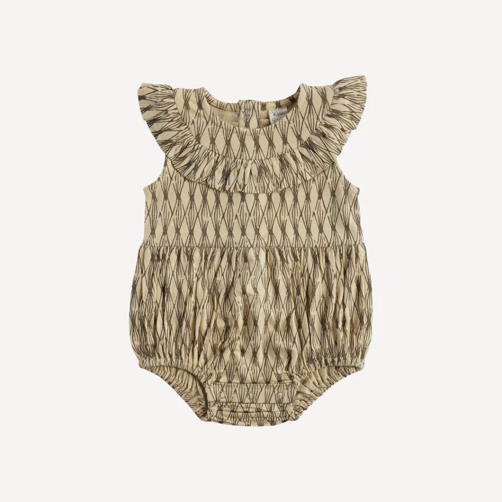 NWT Kate Quinn Sketched Argyle Sleeveless Ruffle Bubble 12-18m